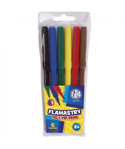 Flamastry ASTRA CX pisaki dla dzieci 6 kolorów