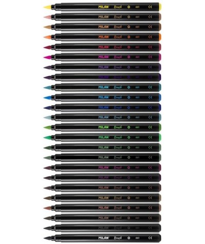 Brush pen flamastry Milan 24 fantastyczne kolory w pędzelku