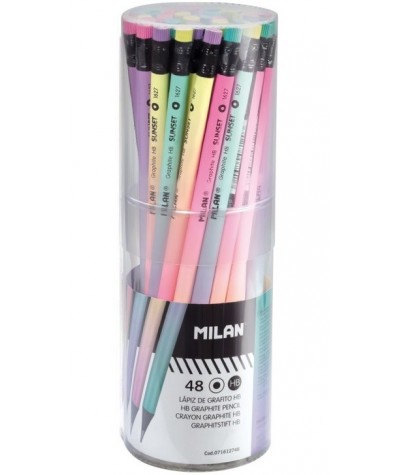 Ołówek Milan Sunset HB ombre okrągły do szkoły i biura kolorowa gumka