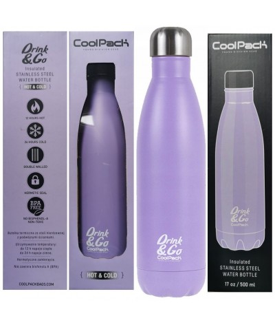 Butelka termiczna termos CoolPack 500ml fioletowa na napoje Drink&Go