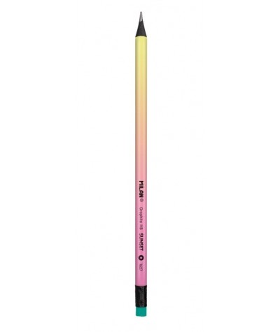 Ołówek Milan Sunset HB ombre okrągły do szkoły i biura kolorowa gumka