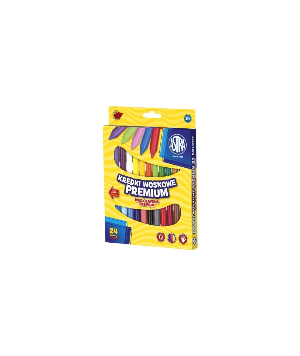 Kredki woskowe ASTRA PREMIUM zestaw dla dzieci 24 kolorów