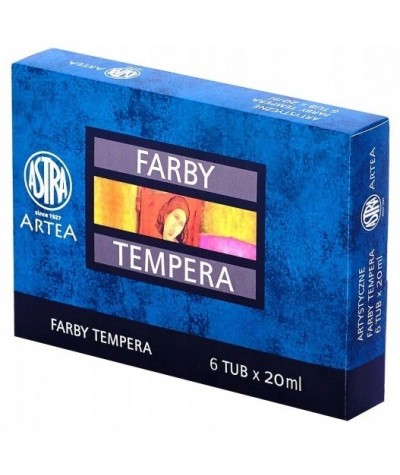 Farby tempera ASTRA 6 kolorów w tubach ARTEA dla profesjonalistów
