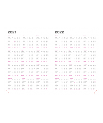 Kalendarz 2021 dzienny A5 notes w kratkę TOP 2000 SETALUX LIŚCIE