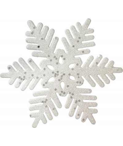 Plastikowe ozdoby białe śnieżynki Titanum srebrny brokat 2 sztuki