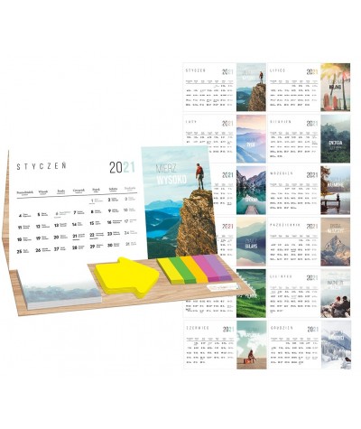 Kalendarz motywacyjny 2021 na biurko TRAVEL INTERDRUK notes karteczki