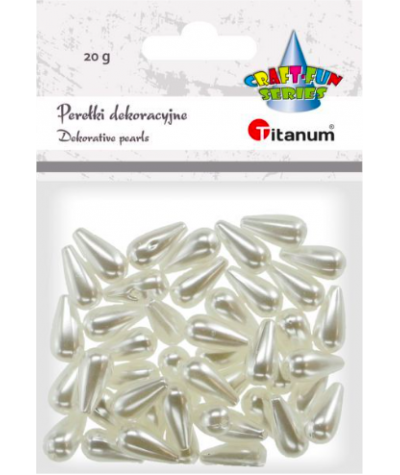Koraliki dekoracyjne Titanum plastikowe perełki krople 20g