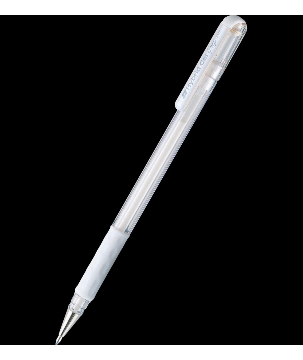 Długopis żelowy Pentel 0,35mm biały K118M metaliczny