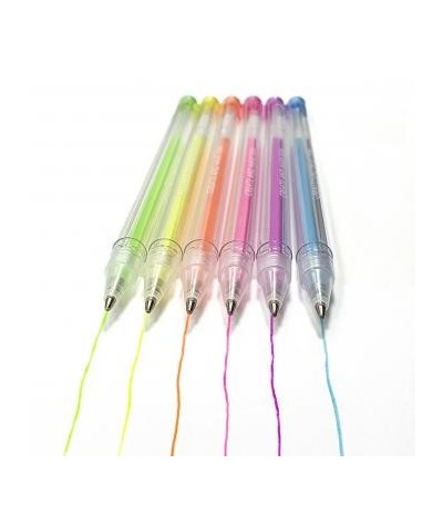 KIDEA Długopisy żelowe w pastelowych odcieniach 6 sztuk do notatek