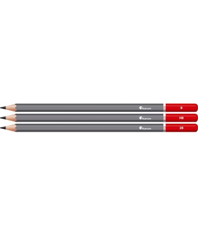 Ołówki techniczne kreślarskie Titanum 12 sztuk 12 twardości 8B-2H