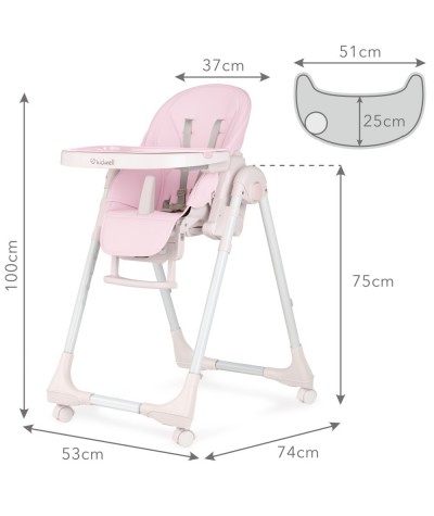 Krzesełko do karmienia 6-36 m-c stolik dla dziewczynki Kidwell Bento