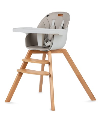 Krzesełko do karmienia drewniane Kidwell Nobis BEŻOWE 6-36 m-c regulowane