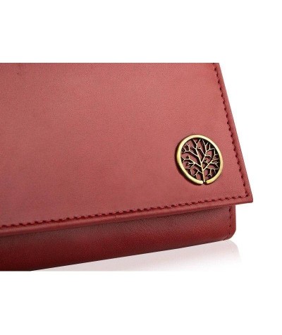 Betlewski portfel mały skóra bydlęca damski Classic RFID czerwony