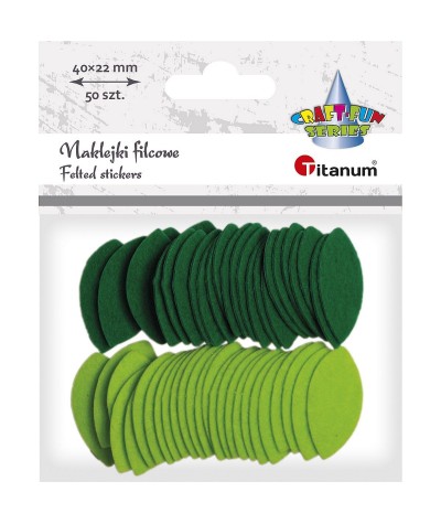 Naklejki filcowe LIŚCIE filcowe zielone i jasnozielone 50szt. Titanum