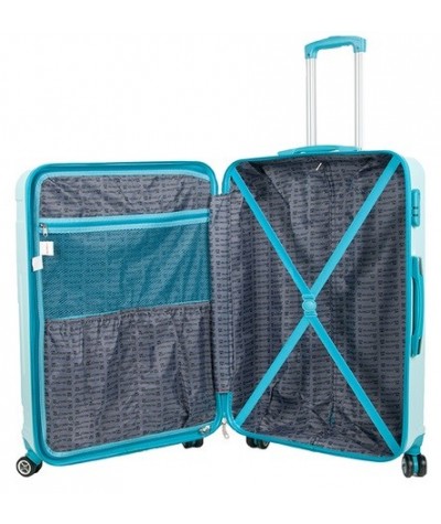 Duża walizka ABS turkusowa podróżna Paso 24'' obrotowe kółka