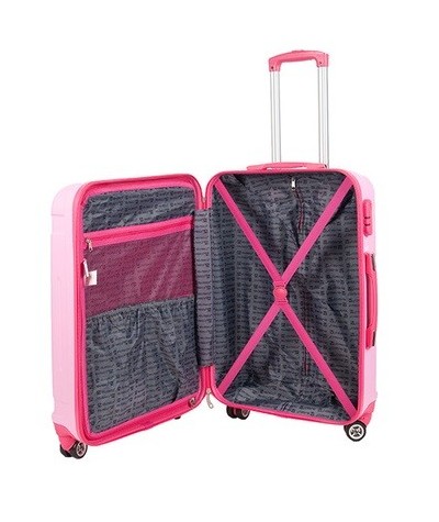 Damska walizka średnia ABS różowa podróżna Paso 24'' obrotowe kółka