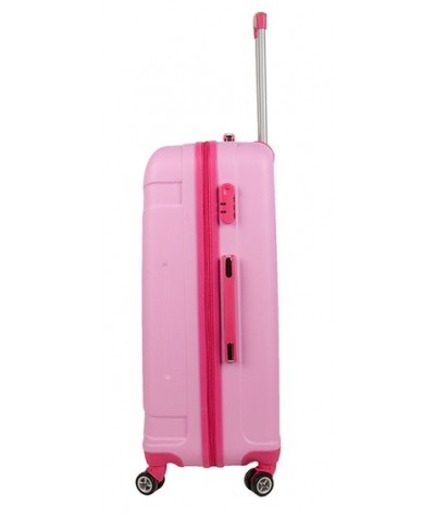 Duża walizka damska ABS różowa podróżna Paso 28'' obrotowe kółka