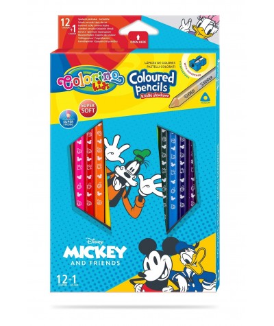 Kredki MYSZKA MIKI ołówkowe zestaw z temperówką Disney Colorino 13 kol