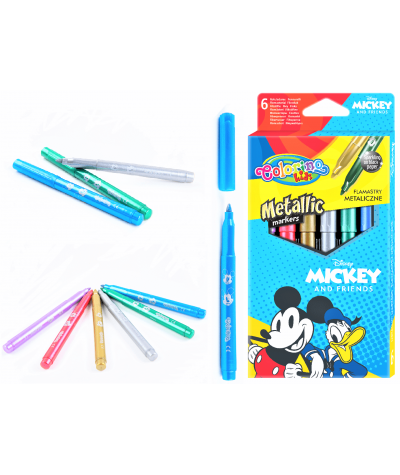 Pisaki szkolne MICKEY MOUSE 6 kolorów metalicznych Colorino Disney