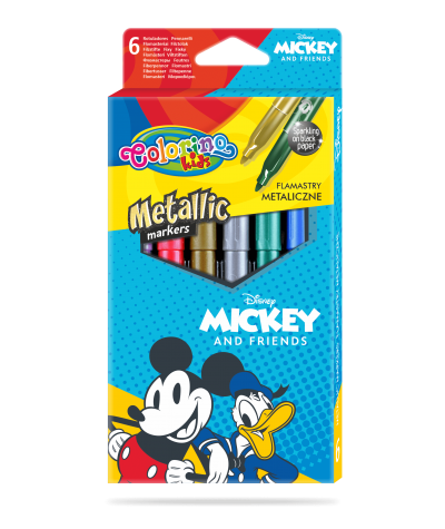 Metaliczne flamastry z MYSZKĄ MIKI Colorino Disney 6 kolorów