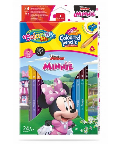 Kredki ołówkowe 24 kolory 12 kredek Disney Colorino MINNIE MOUSE