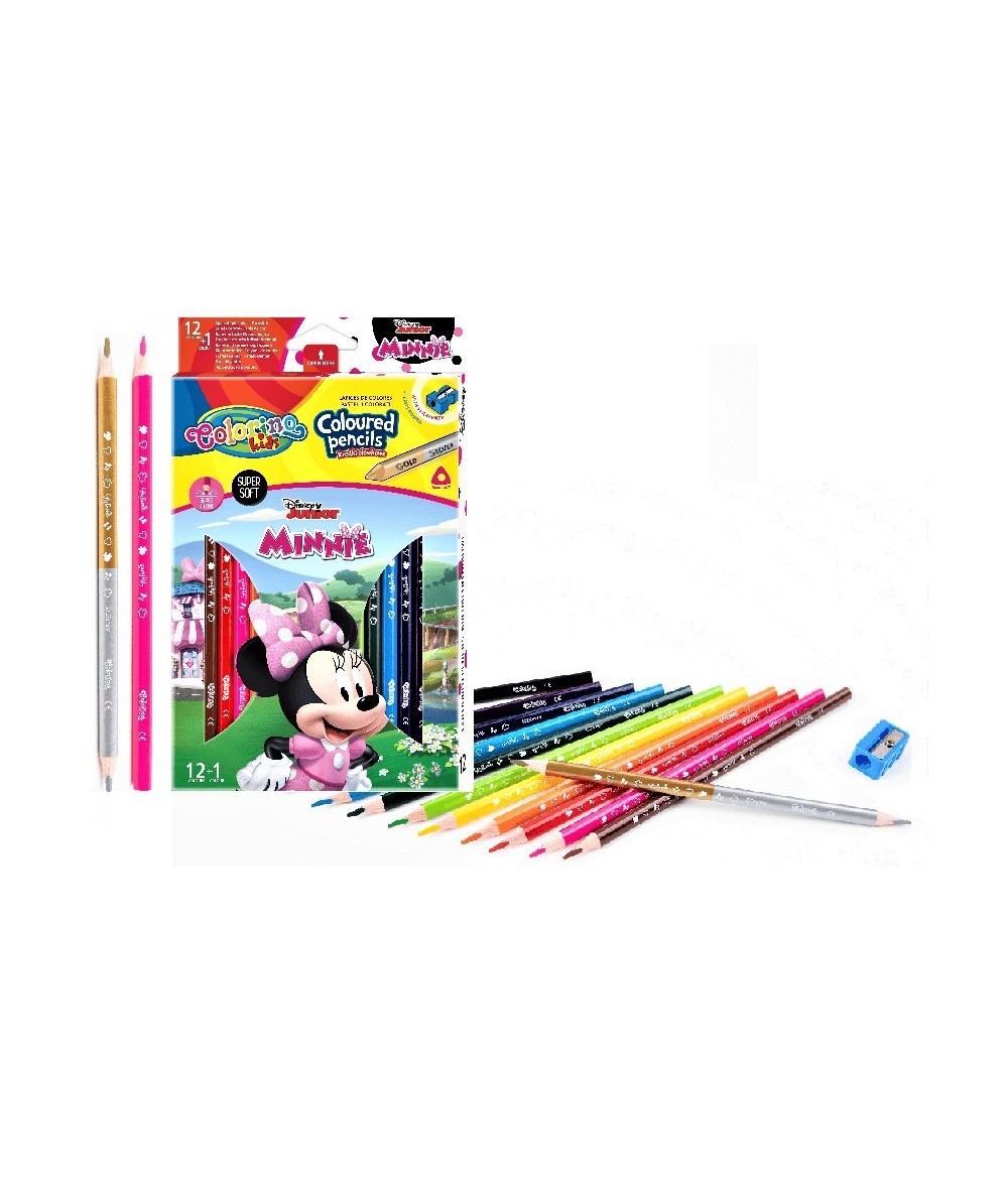Kredki olówkowe MINNIE MOUSE Colorino Disney 12 sztuk z temperówką