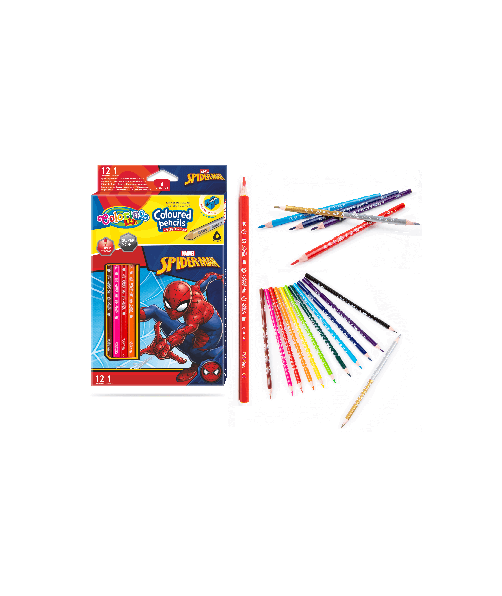 Kredki ołówkowe SPIDERMAN MARVEL Colorino 12 sztuk z temperówką