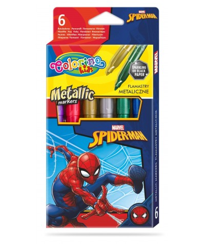 Metaliczne flamastry Marvel Spiderman Colorino Kids 6 kolorów