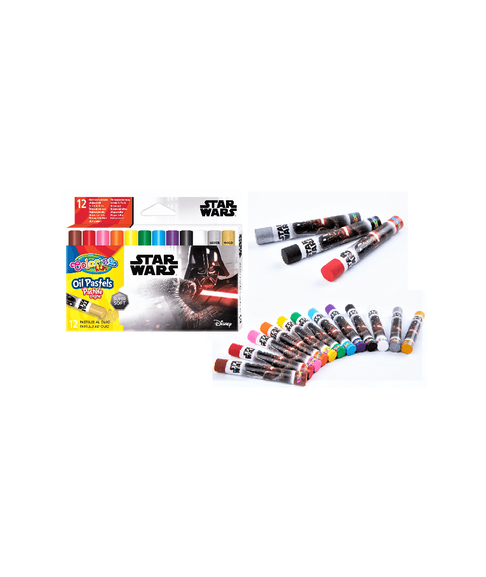 Kredki PASTELE olejne Star Wars Gwiezdne Wojny Colorino 12 kolorów