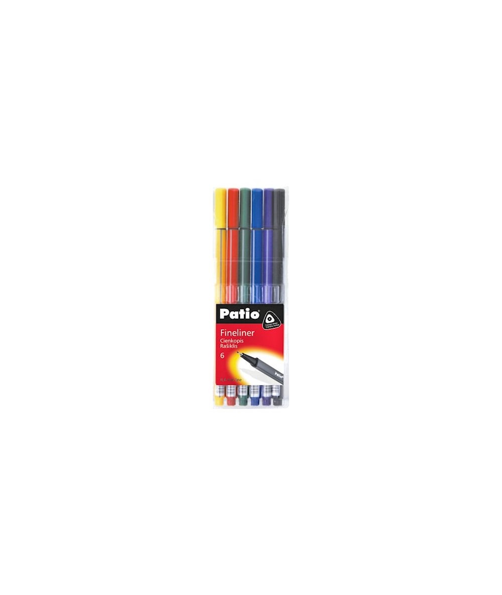 Cienkopisy kolorowe Patio Trio 6 kolorów 0,4mm trójkątne