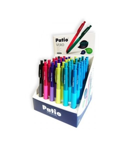 Długopis żelowy Patio Vero Oli Gel 0,7mm KOLORY niebieski tusz miękki