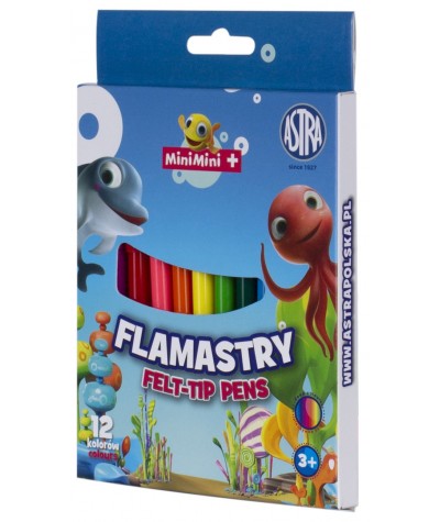 Flamastry dla dzieci ASTRA Mini Mini + 12 kolorów