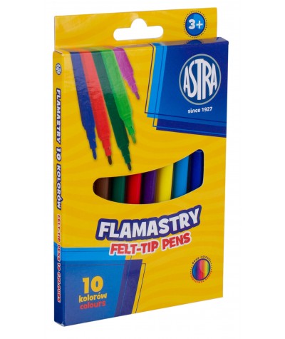 Flamastry ASTRA szkolne 10 kolorów pisaki CX