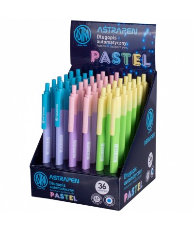 Długopisy automatyczne ASTRA PASTEL 0,6mm niebieski tusz 3 SZTUKI!