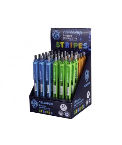 Długopisy żelowe ASTRA PEN STRIPES 0,7mm niebieski tusz 4 SZTUKI!