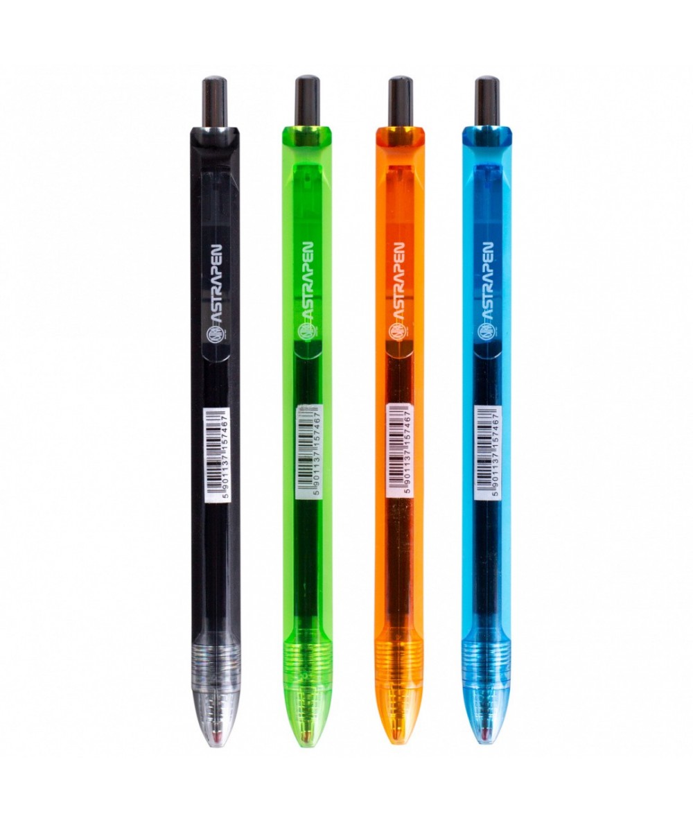 Długopisy żelowe ASTRA PEN STRIPES 4 SZTUKI! 0,7mm zestaw