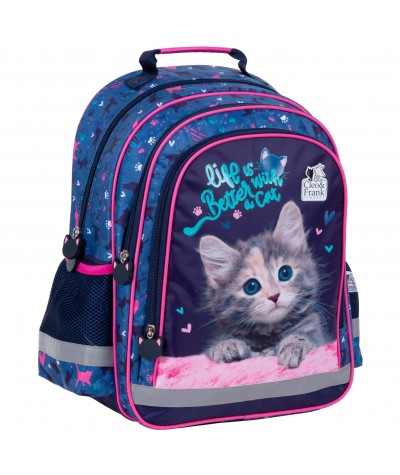 Plecak z kotkiem DERFORM dziewczęcy szkolny Cleo& Frank
