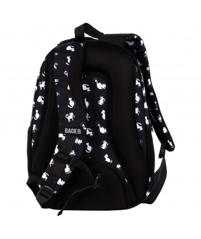 Plecak w koty BackUP czarno-biały do szkoły O34