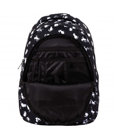 Plecak w koty BackUP czarno-biały do szkoły O34