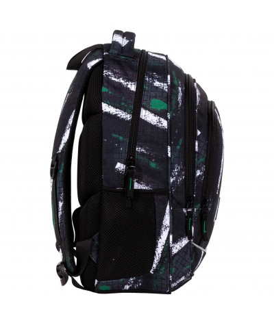 Czarny plecak młodzieżwy BackUP GRID w kratkę do szkoly X49