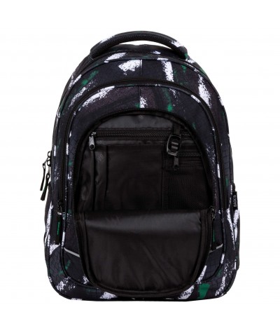 Czarny plecak młodzieżwy BackUP GRID w kratkę do szkoly X49