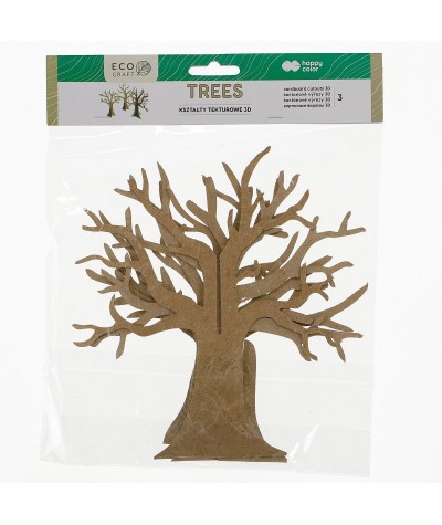 Drzewa tekturowe 3D 3 sztuki HAPPY COLOR ekologiczny papier