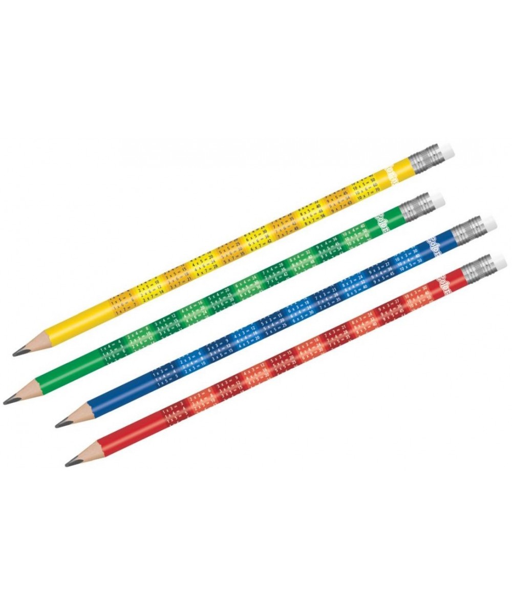 Ołówek B okrągły z gumką Colorino Kids miękki 1 szt. z tabliczką mnożenia