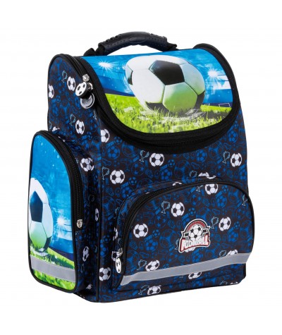 Niebieski tornister z piłką nożną szkolny dla chłopca Football do 1 klasy