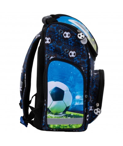 Niebieski tornister z piłką nożną szkolny dla chłopca Football