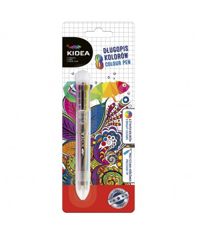 Długopis kolorowy 8 kolorów KIDEA dla dzieci