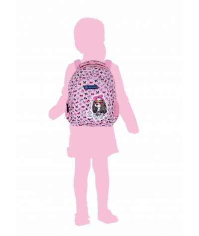 Plecak szkolny z pieskiem spaniel ASTRABAG do 1 klasy różowy Sweet Dog
