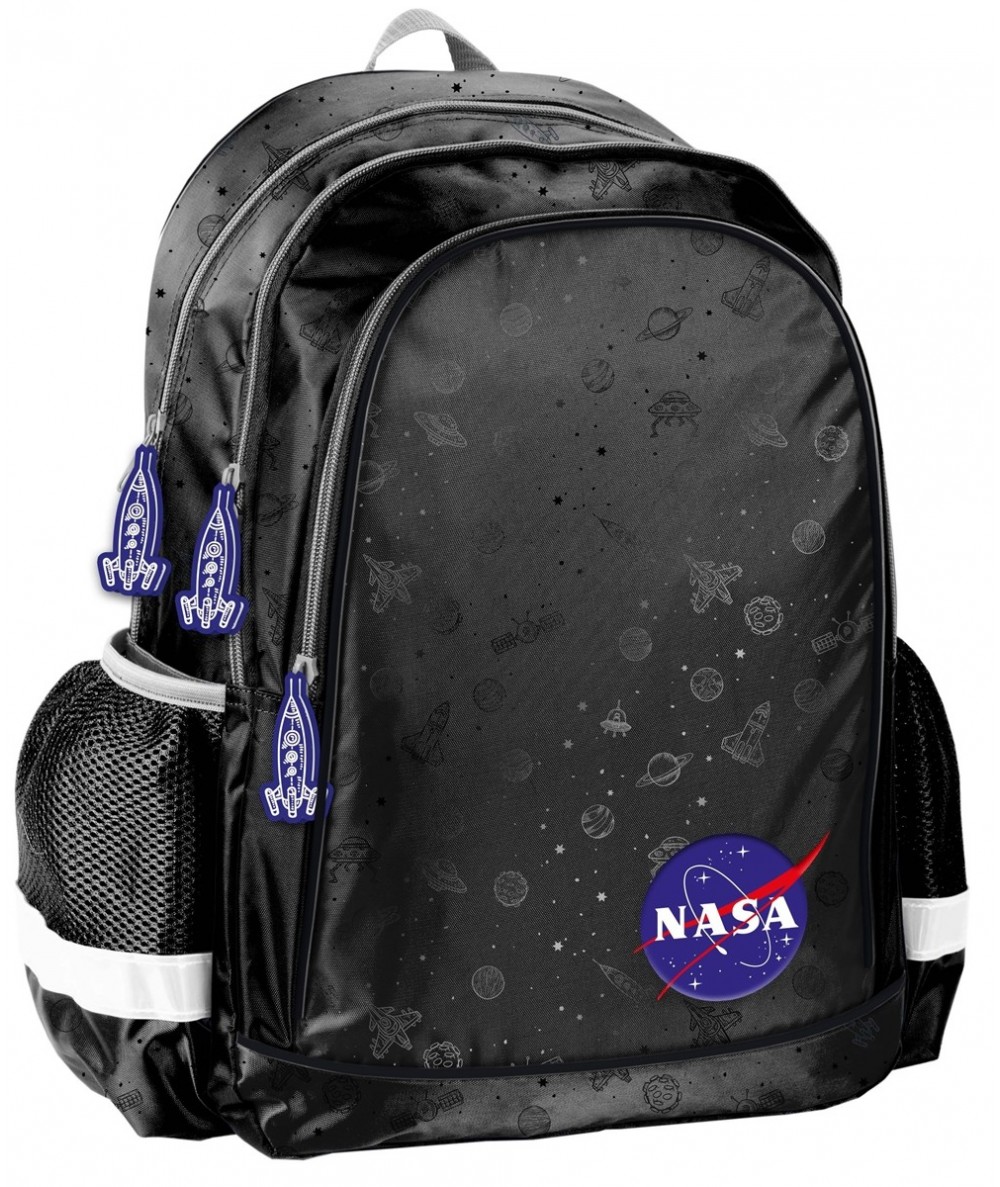 Plecak do pierwszej klasy NASA PASO czarny planety i rakiety