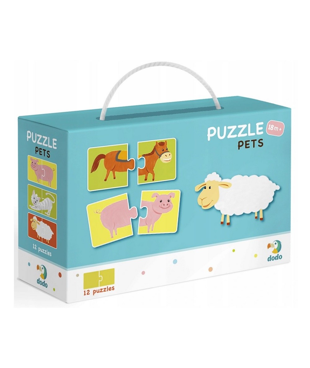 Puzzle duo DODO ZWIERZĘTA 12x2el. dla małych dzieci 18m+