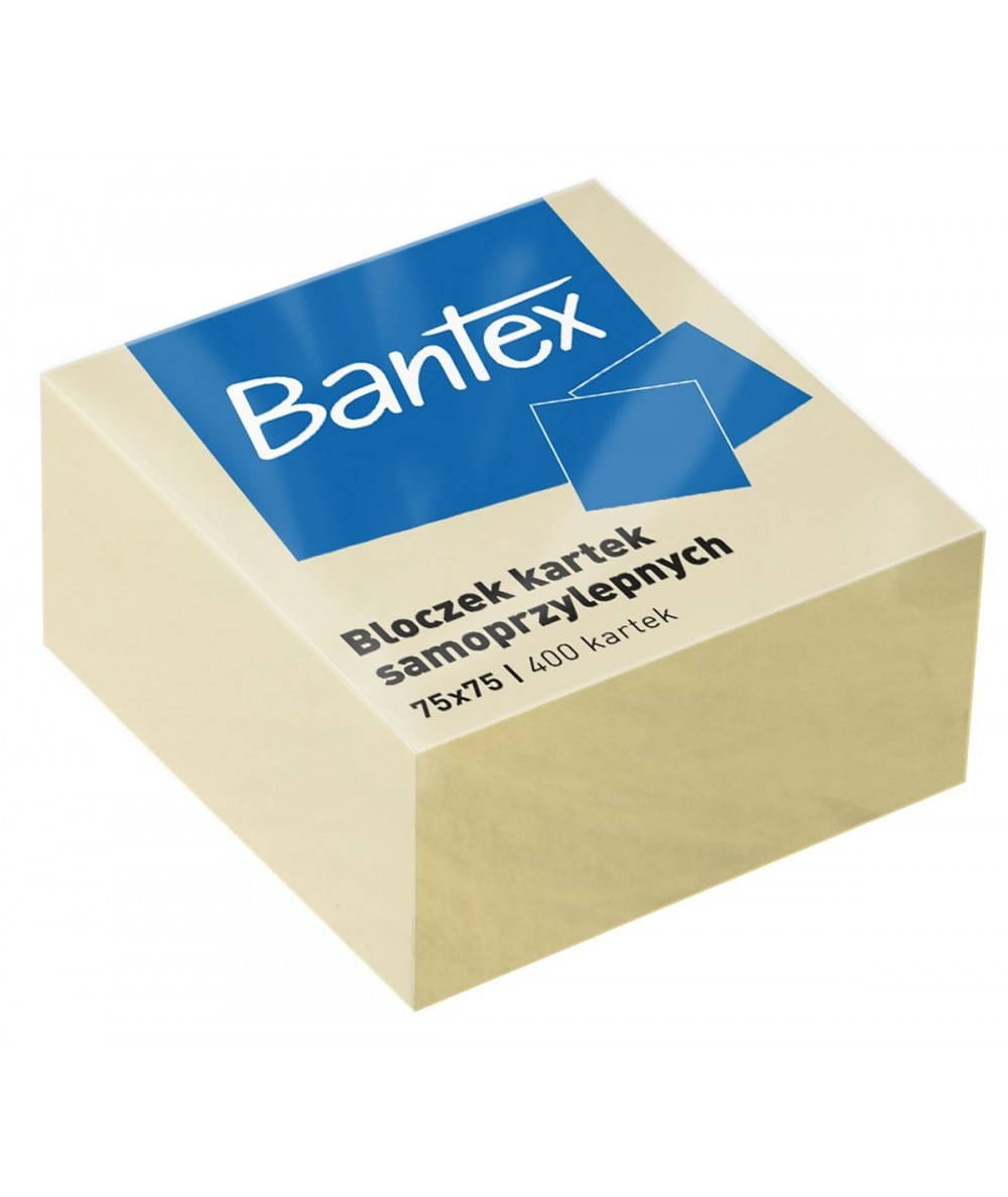 Karteczki samoprzylepne notes ŻÓŁTE Bantex 400k. 75x75mm